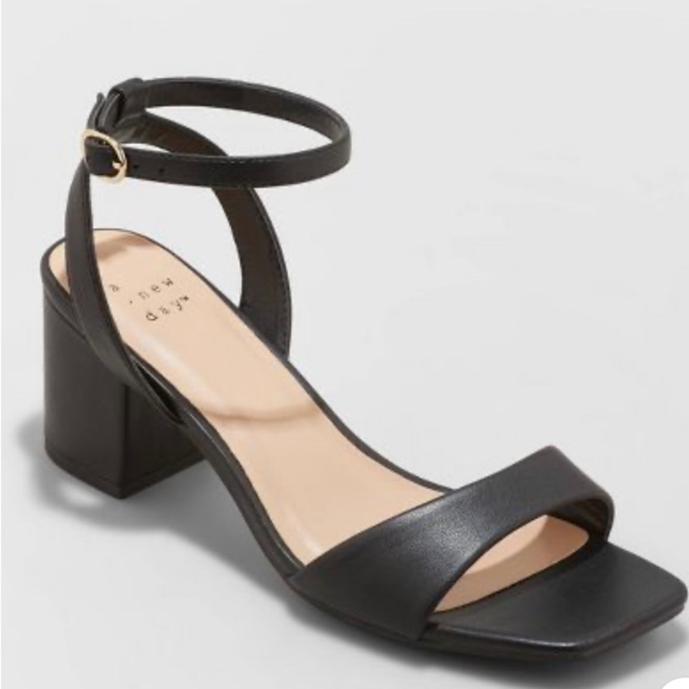 Black high thick heels